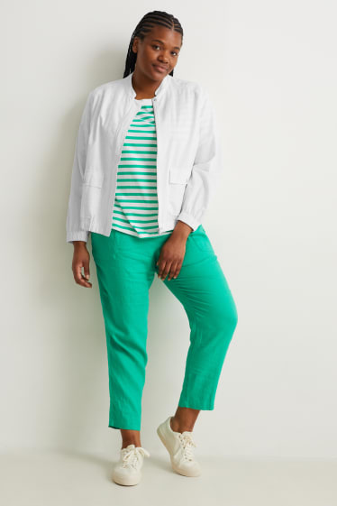 Femmes - Blouson - lin mélangé - blanc