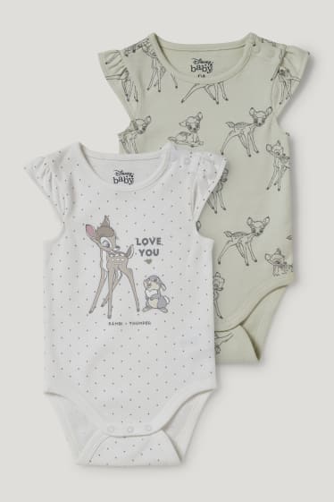 Bébé filles - Lot de 2 - Bambi - bodys bébé - blanc