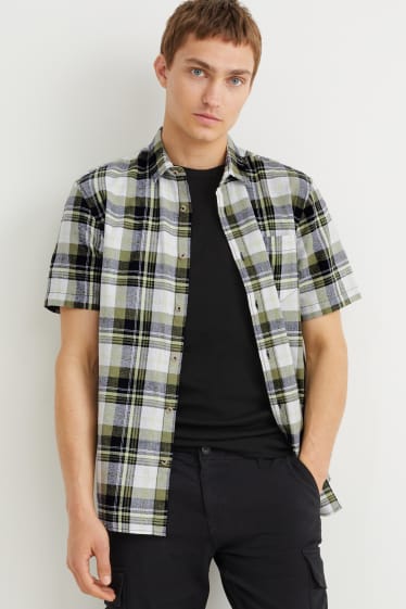 Hombre - Camisa - regular fit - kent - de cuadros - verde