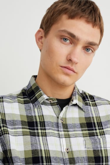 Hombre - Camisa - regular fit - kent - de cuadros - verde