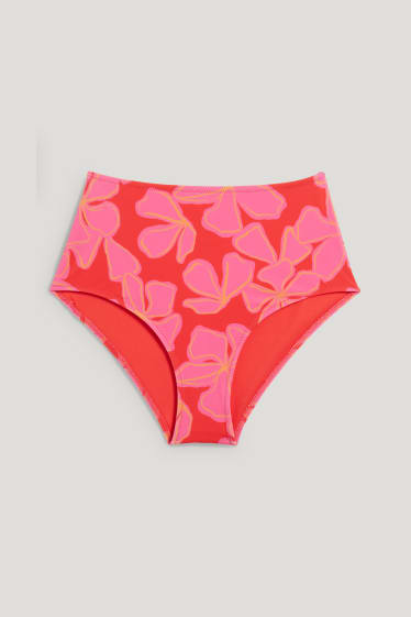 Dona - Calces de biquini - high waist - LYCRA® XTRA LIFE™ de flors - fúcsia