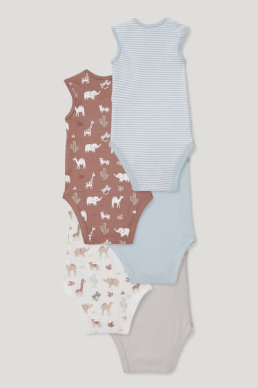 Baby Boys - Confezione da 5 - body neonati - marrone