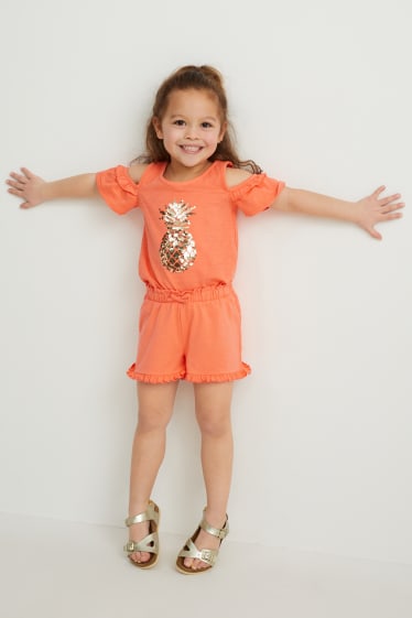 Toddler Girls - Set van 3 - korte broek - donker rose