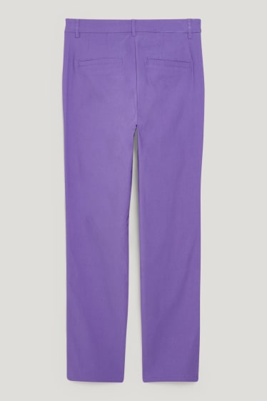 Dámské - Plátěné kalhoty - mid waist - slim fit - fialová