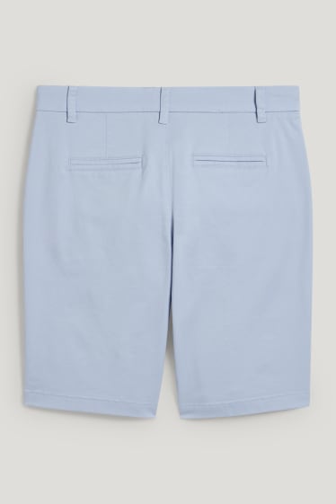Damen - Basic-Bermudas - Mid Waist - hellblau