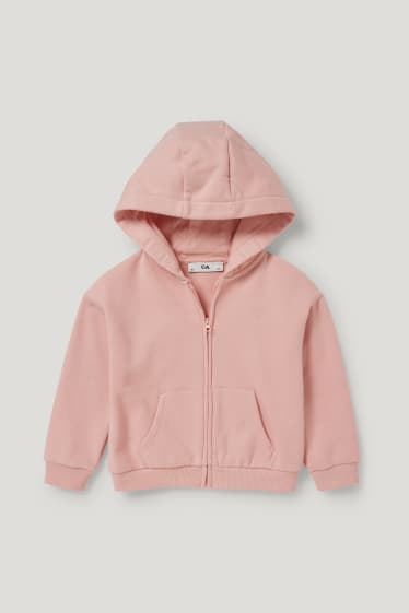 Toddler Girls - Zip-through sweatshirt with hood - rose