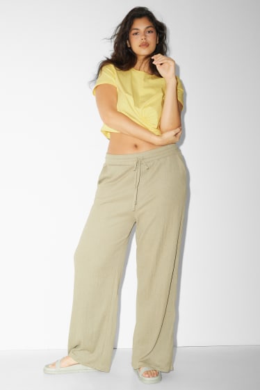 Damen XL - Crop T-Shirt - gelb