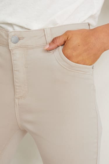 Dames - Capribroek - high waist - skinny fit - licht beige