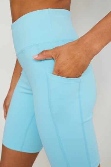 Donna - Pantaloni stile ciclista - a compressione - azzurro