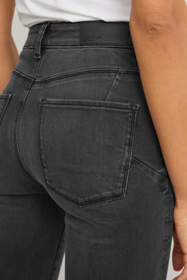Femei - Skinny jeans - talie medie - jeans modelatori - Flex - LYCRA® - denim-gri închis