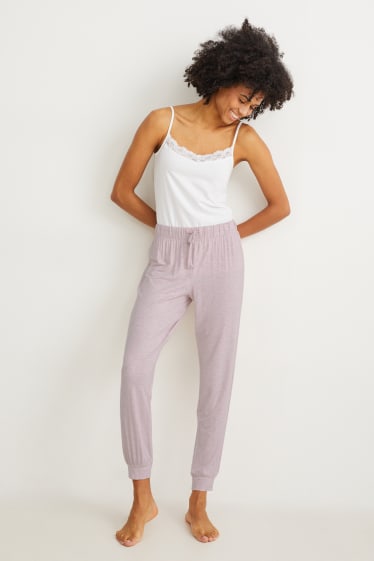 Donna - Pantaloni pigiama di viscosa - rosa