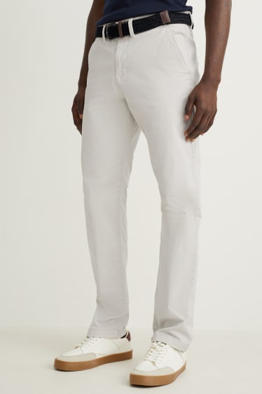 Hombre - Chinos con cinturón - regular fit - beige claro