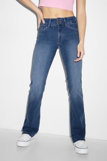 Clockhouse pro holky - CLOCKHOUSE - bootcut jeans - low waist - LYCRA® - džíny - modré