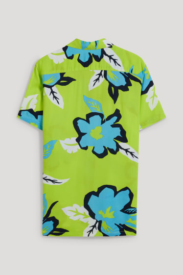 Pánské - Košile - slim fit - klopový límec - světle zelená