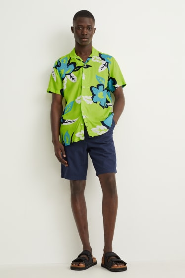 Pánské - Košile - slim fit - klopový límec - světle zelená