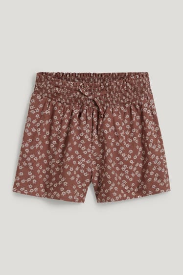Kids Girls - Shorts - gebloemd - bruin