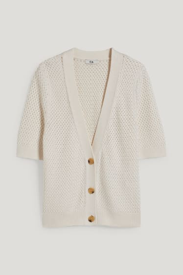Damen - Strickjacke - cremeweiß