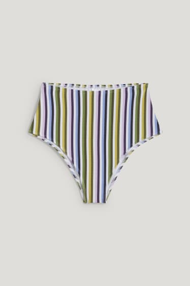 Femei - Chiloți bikini - talie înaltă - LYCRA® XTRA LIFE™ - cu dungi - multicolor