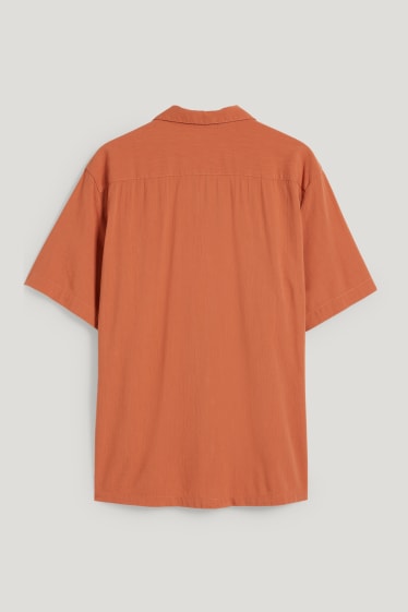 Hommes - Chemise - regular fit - col à revers - orange foncé