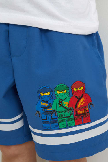 Online exclusive - Lego Ninjago - set - T-shirt, top, swim shorts and towel - green / dark blue