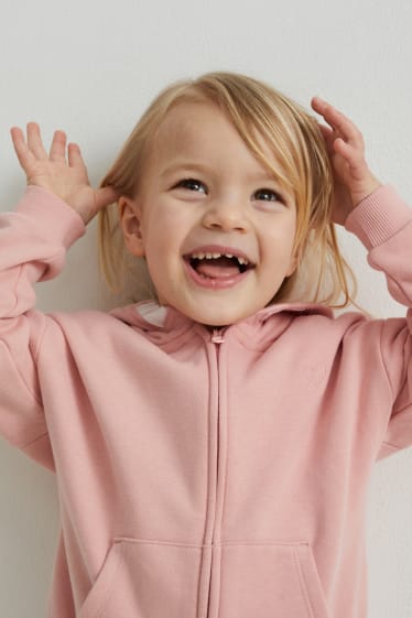 Toddler Girls - Zip-through sweatshirt with hood - rose
