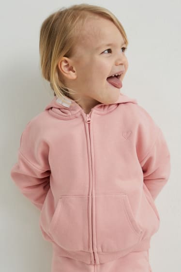 Toddler Girls - Zip-through sweatshirt with hood - rose