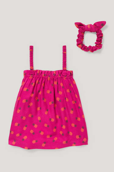 Toddler Girls - Set - Top und Scrunchie - 2 teilig - gemustert - dunkelrosa