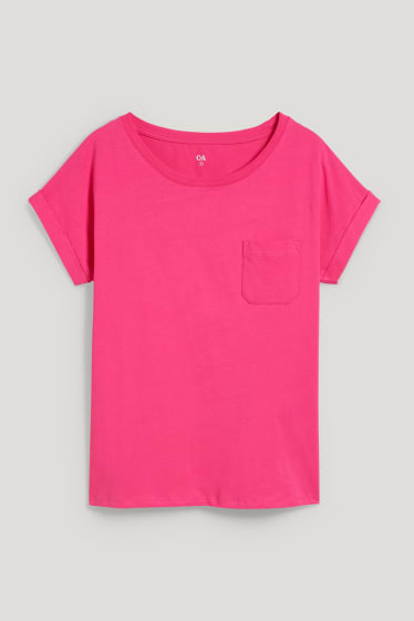 Dames - T-shirt - fuchsiarood