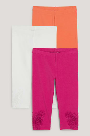 Toddler Girls - Multipack of 3 - capri leggings - dark rose