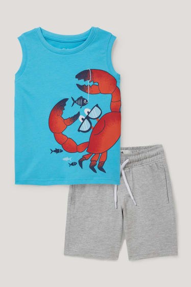 Toddler Boys - Set - Top und Sweatshorts - 2 teilig - helltürkis