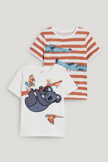 Toddler Boys - Multipack 2er - Kurzarmshirt - cremeweiss