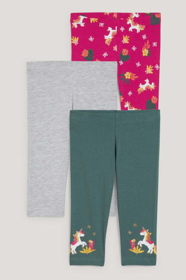 Toddler Girls - Multipack 3er - Einhorn - Leggings - grün