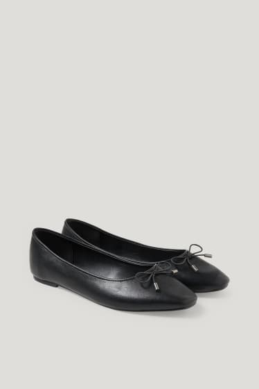 Mujer - Bailarinas - polipiel - negro
