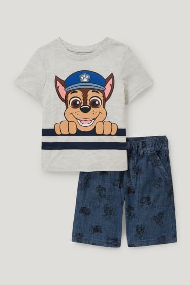Toddler Boys - Paw Patrol - set - t-shirt e shorts - 2 pezzi - grigio chiaro melange