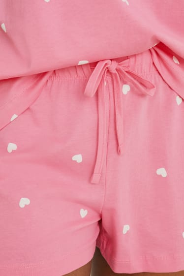 Donna - Pigiama con pantaloni corti - fantasia - fucsia