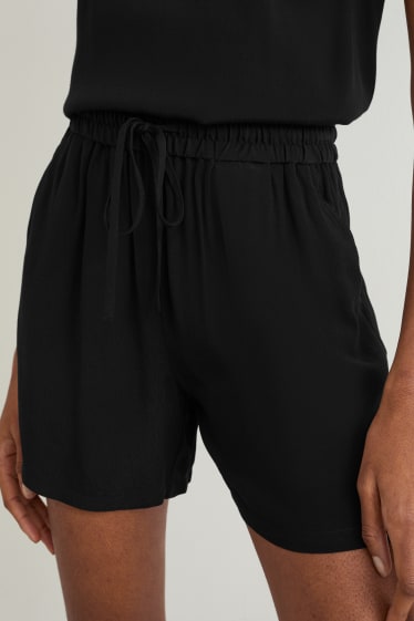 Damen - Basic-Shorts - Mid Waist - schwarz