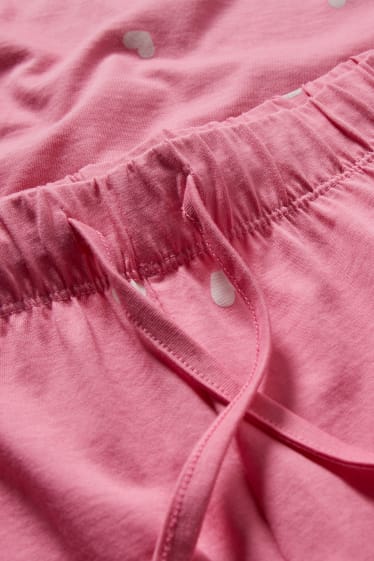Donna - Pigiama con pantaloni corti - fantasia - fucsia