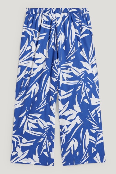 Dames - Pyjamabroek - blauw / wit