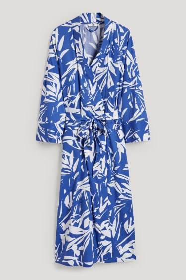 Dames - Ochtendjas - blauw / wit
