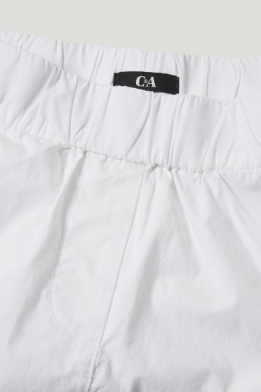 Donna - Pantaloni cargo - vita media - tapered fit - bianco