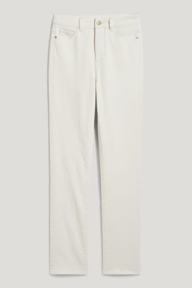 Femei - Slim jeans - talie înaltă - bej deschis