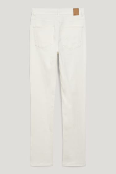 Femei - Slim jeans - talie înaltă - bej deschis