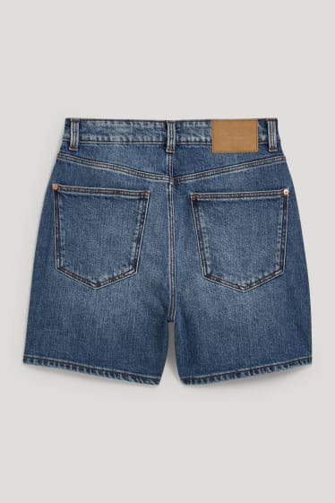 Femei - Pantaloni scurți de blugi - talie înaltă - LYCRA® - denim-albastru