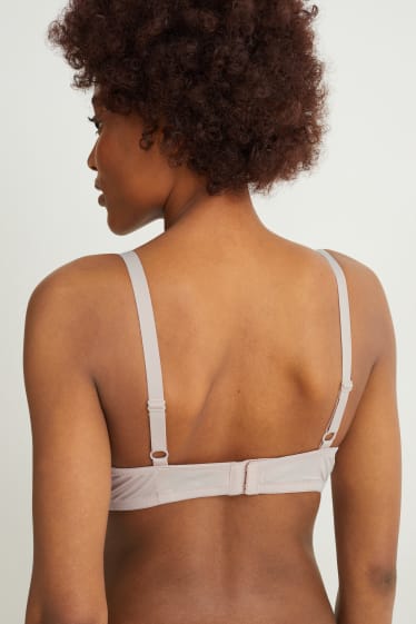 Femmes - Lot de 2 - soutiens-gorge à armature - FULL COVERAGE - ampliformes - blanc / beige