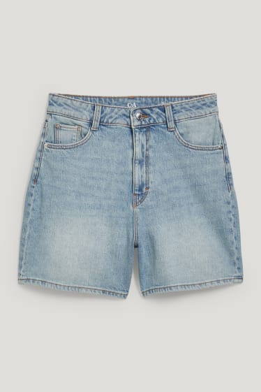Damen - Jeans-Shorts - High Waist - LYCRA® - jeans-hellblau