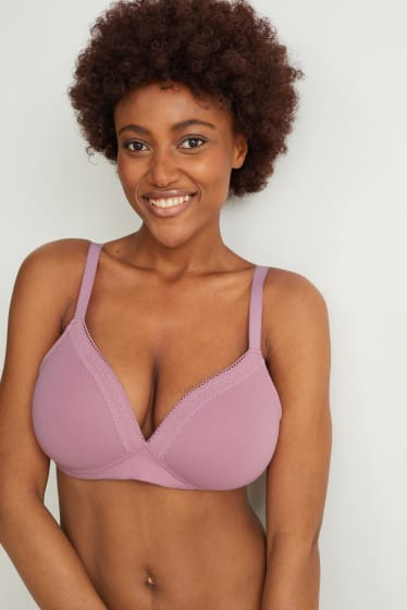 Femmes - Lot de 2 - soutien-gorge sans armatures - ampliforme - rose