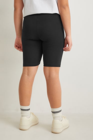 Kids Girls - Uitgebreide maten - set van 2 - fietsbroek - zwart
