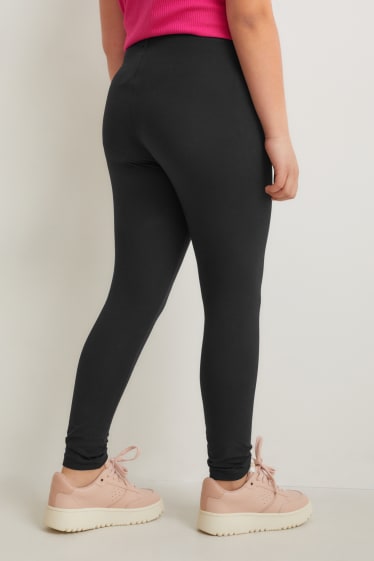 Bambine: - Taglie estese - confezione da 2 - leggings - nero