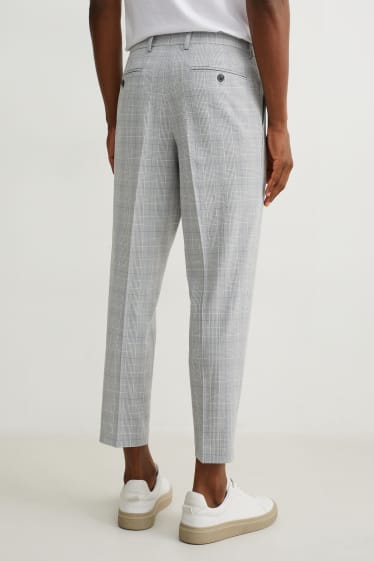 Hommes - Pantalon de costume - slim fit - à carreaux - gris