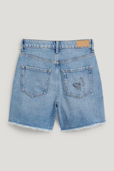 Clockhouse Girls - CLOCKHOUSE - pantaloni scurți de blugi - talie înaltă - denim-albastru